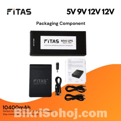 Fitas Mini UPS TM 95  output 5v 9v 12v 12v/10400mAh